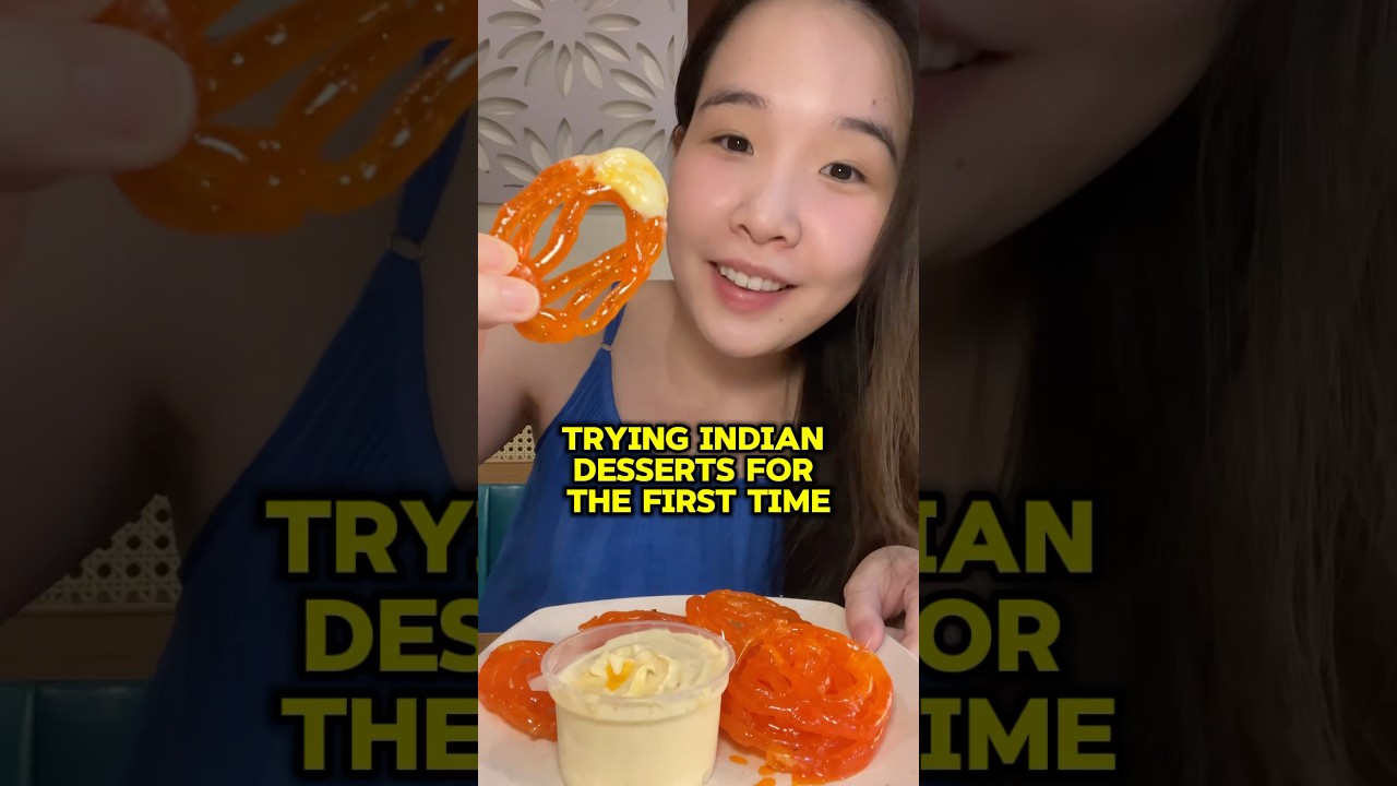 Trying Indian desserts for the first time #indiandessert #indianfood #kulfi #gulabjamun #jalebi