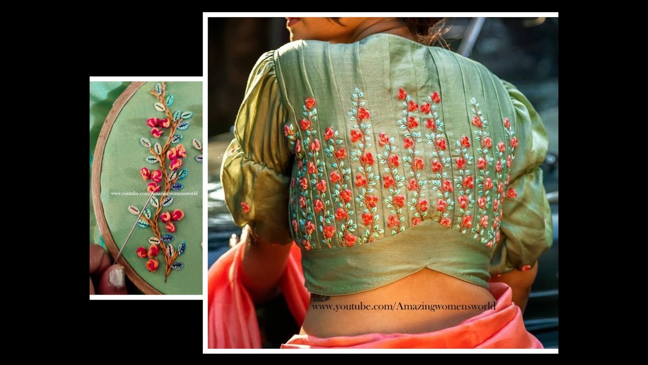 Most Creative & Unique Design on Blouse - Aari/Maggam work / Hand Embroidery