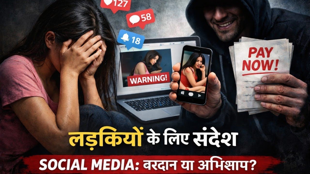 “Ladkiyon ke Liye Sandesh 👧📢Social Media: Vardan ya Abhishaap? Jitna Door, Utna Surakshit 🔐”