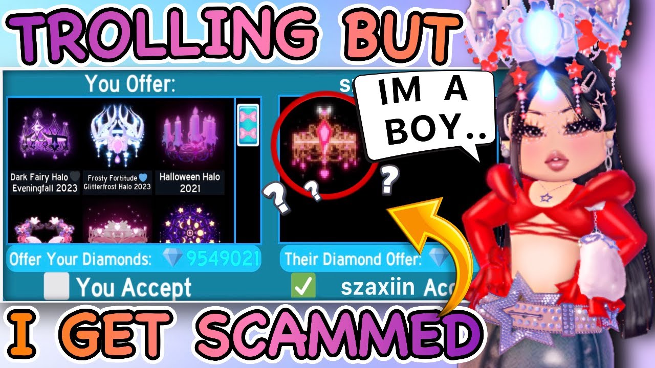 TROLLING As a GIRL But I Almost GOT SCAMMED in Trading Hub || Royale High ROBLOX