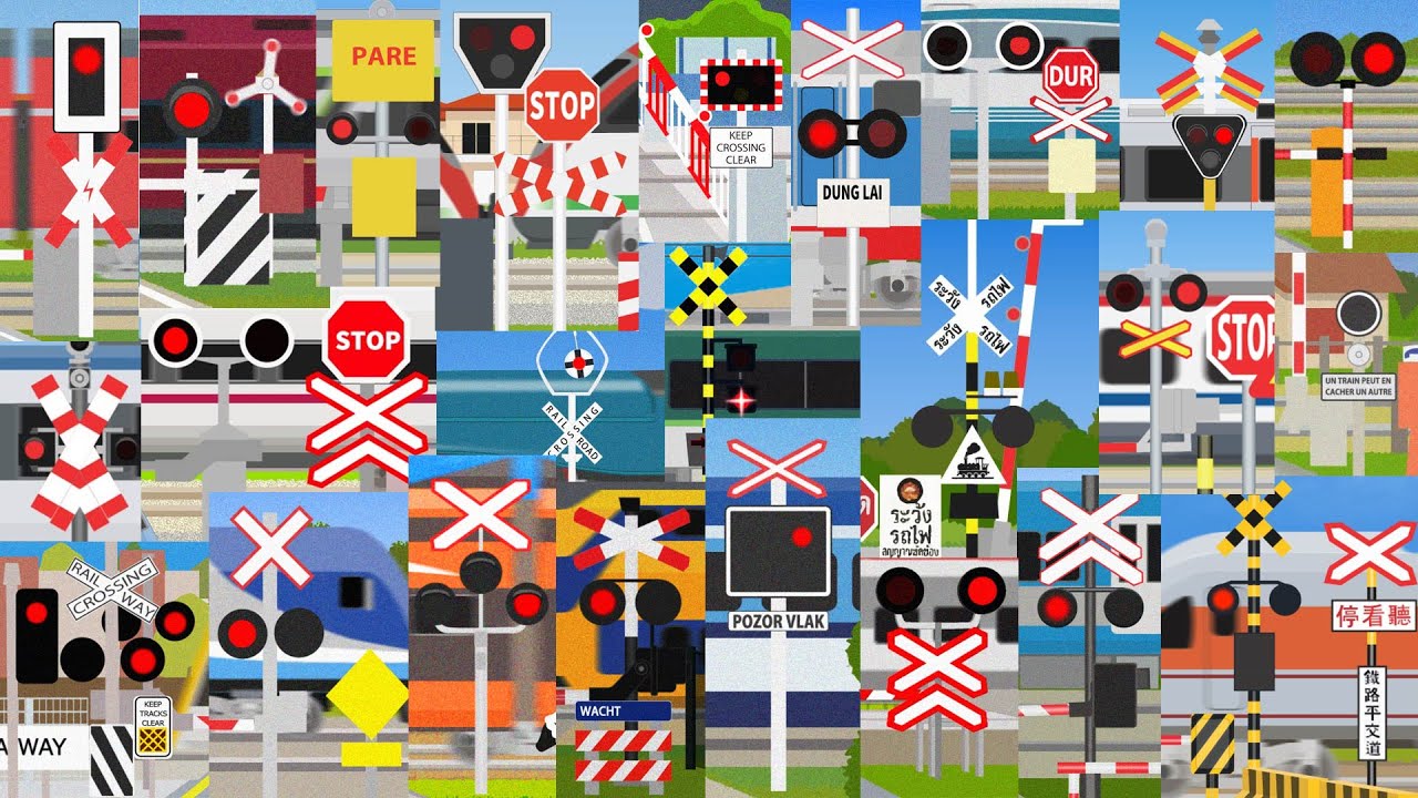 【踏切アニメ】世界の電車と踏切総集編4K・2026😂trains and railroad crossing,  kereta api, ทางข้ามทางรถไฟ, रेलमार्ग पारगमन