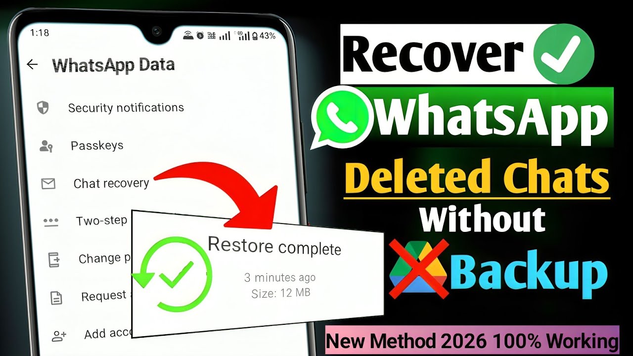 How To Recover Deleted Chats On WhatsApp Without Backup (2026) | Recover WhatsApp Deleted Messages