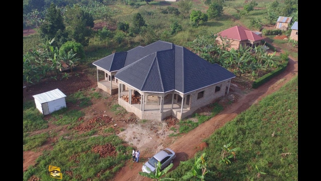 House aerial simulation footage in Kampala Uganda