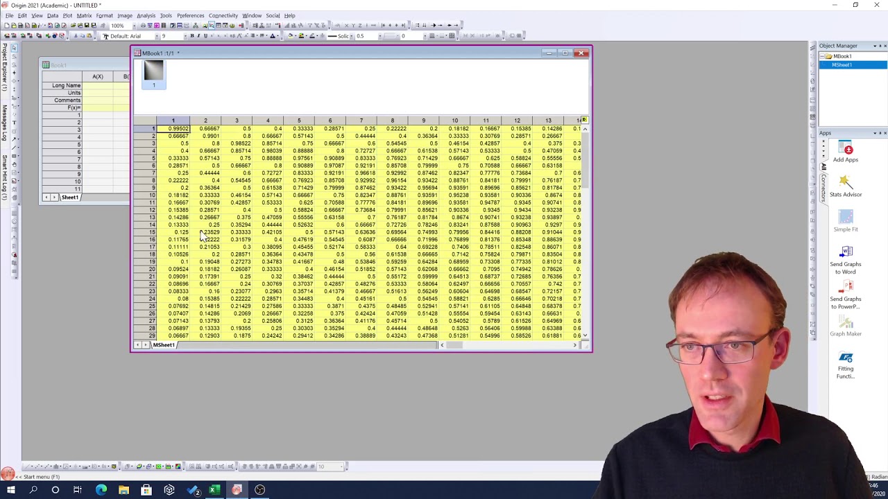 creating a contour plot in Origin from a spreadsheet with x,y,z data