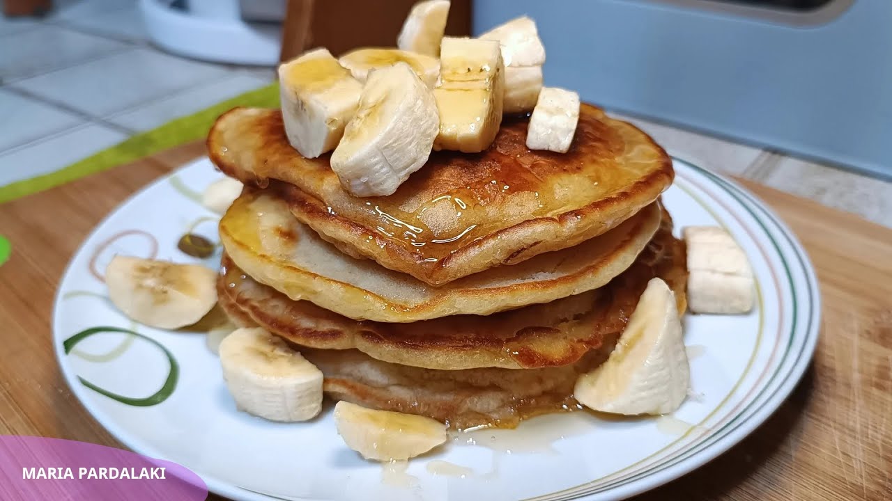 Αφράτα Pancakes με Μπανάνα – Εύκολα, Γρήγορα & Πεντανόστιμα! 🥞🍌 | Fluffy Banana Pancakes 