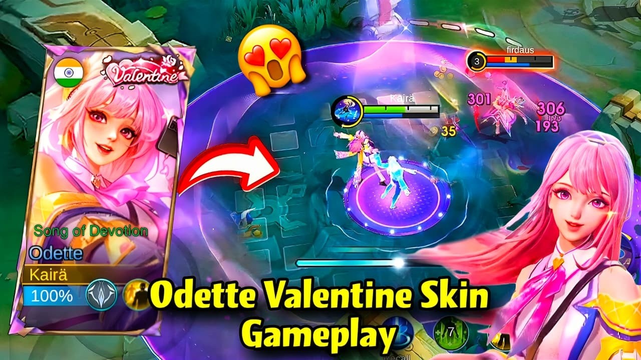 Odette New Valentine Skin Gameplay‼️🩷 Song of Devotion😍