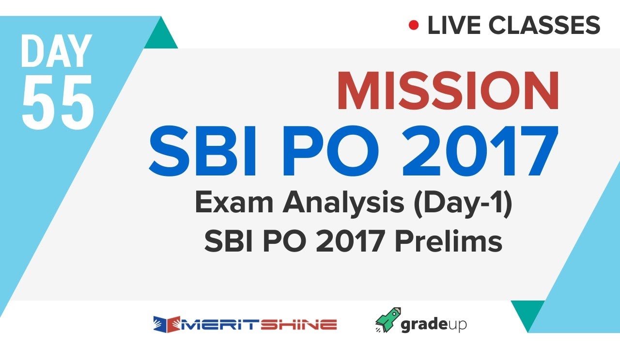 Exam Analysis (Day-1) SBI PO 2017 Prelims | Online Classes #DAY 55