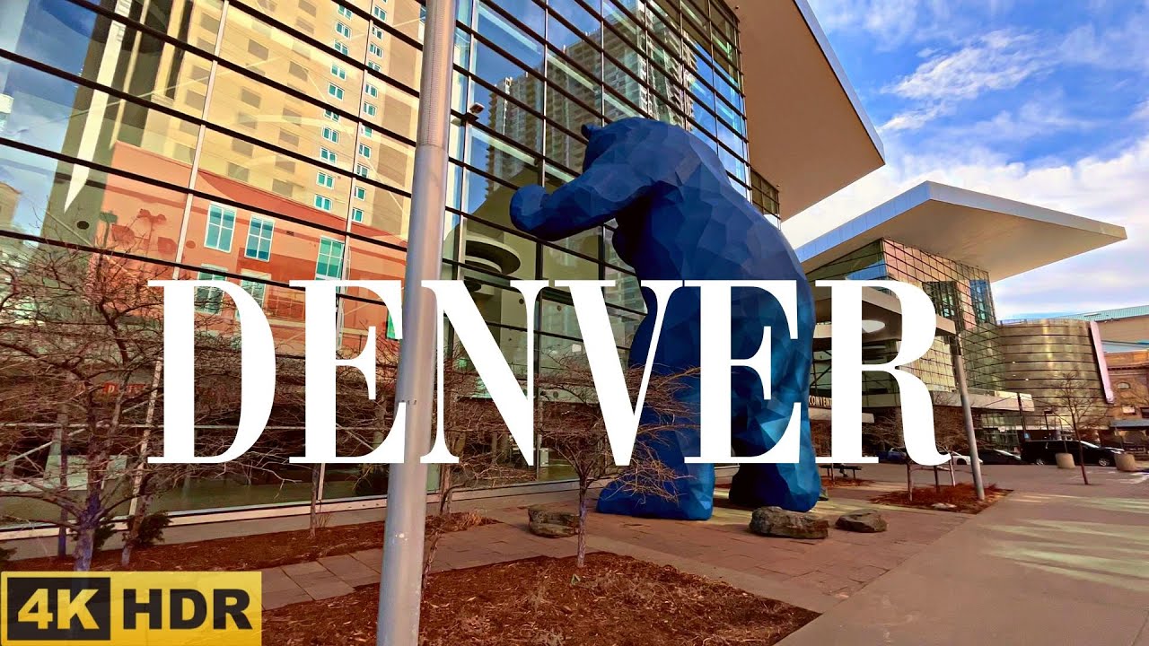 Walking Tour - Denver, Colorado - Denver Art Museum to Larimer Square |  With Calm Music [4K HDR]