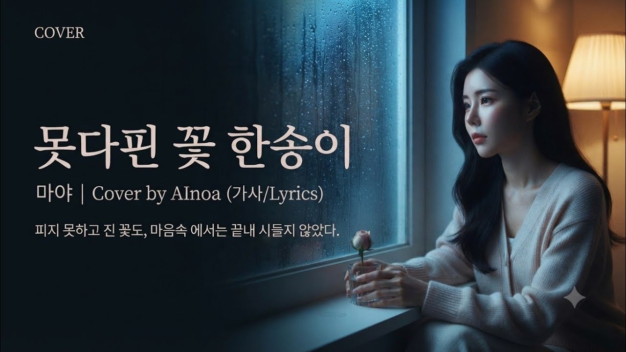 못다핀 꽃 한송이 - 마야 | Cover by AInoa (가사/Lyrics) | High Quality Audio