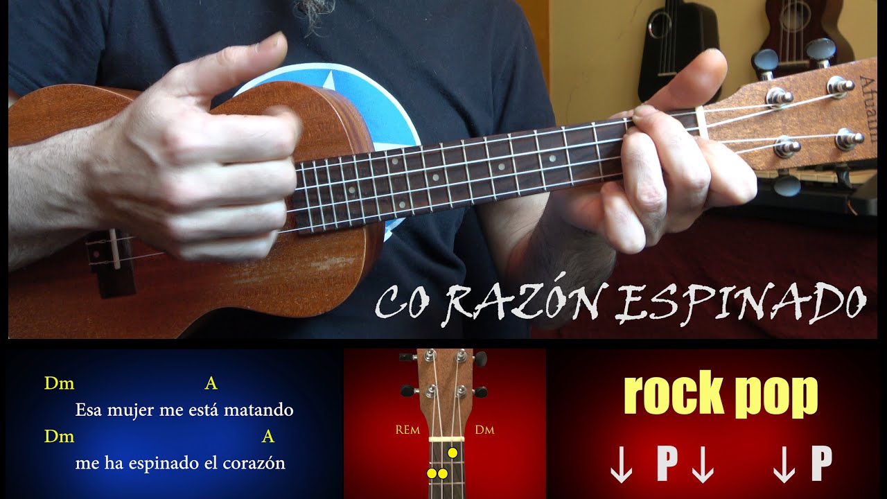 Canciones FÁCILES en UKELELE - 1 CORAZÓN ESPINADO (Letra | Acordes | Ritmo)