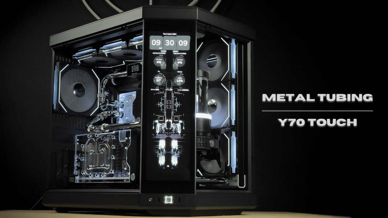 ⚪Монохромный⚫ Сборка ПК с жидкостным охлаждением HYTE Y70 Touch Custom Loop