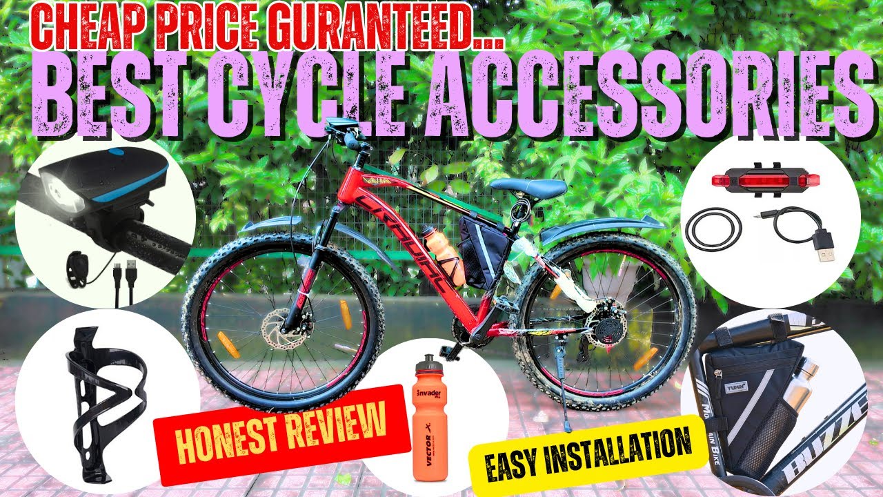 🚴 Top 5 Must-Have Cycle Accessories! | Waterproof Light + Horn | Lock | Frame Bag | Bottle Holder