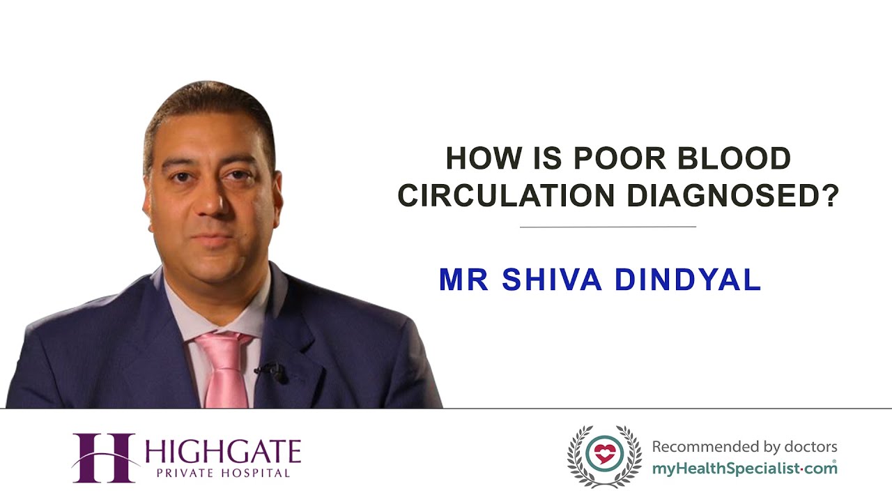 How is poor blood circulation diagnosed?