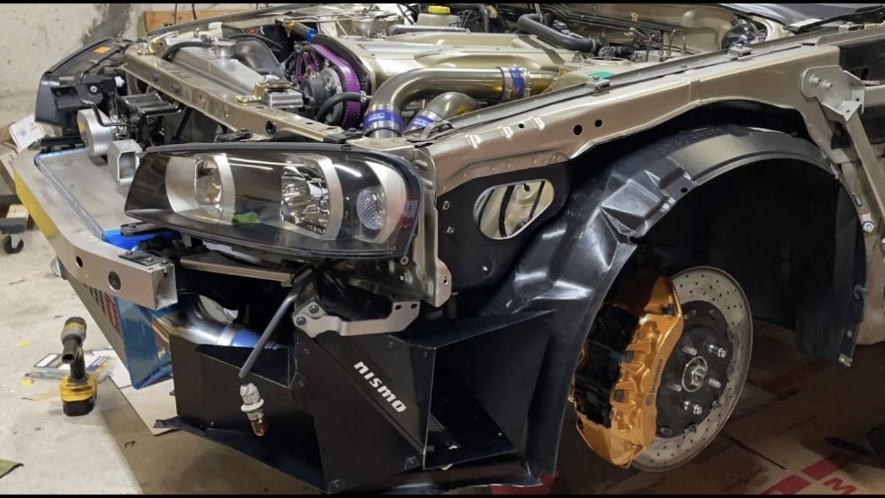 Nismo Oil Cooler installed on the R34 Nissan Skyline GTR M-Spec