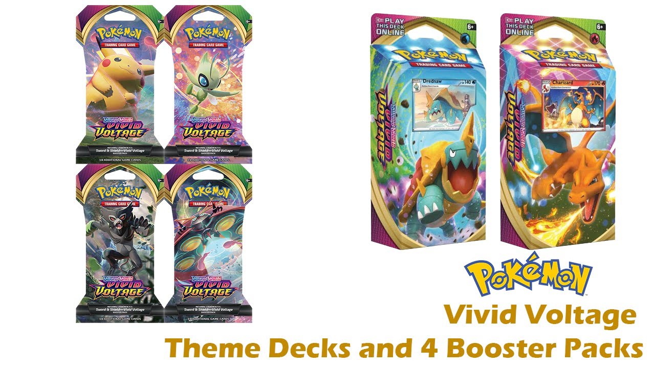 Opening the Charizard and Drednaw Vivid Voltage Theme Decks and 4 Booster Packs!