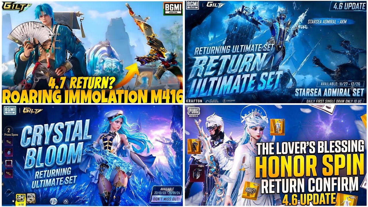 🔴NEXT ULTIMATE OUTFIT BGMI😍| UMP GLACIER RETURN🥶| STARSEA ADMIRAL AKM RETURN🔥| HONOR SPIN BGMI 4.6😱