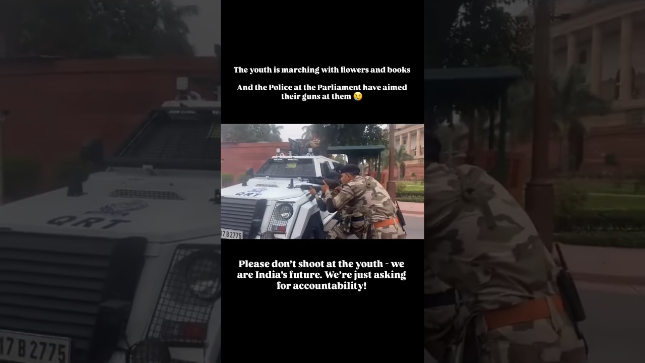 Is This Democracy? 🇮🇳 Students Face Armed CRPF at Parliament Gate | Delhi Protest #cjpprotest