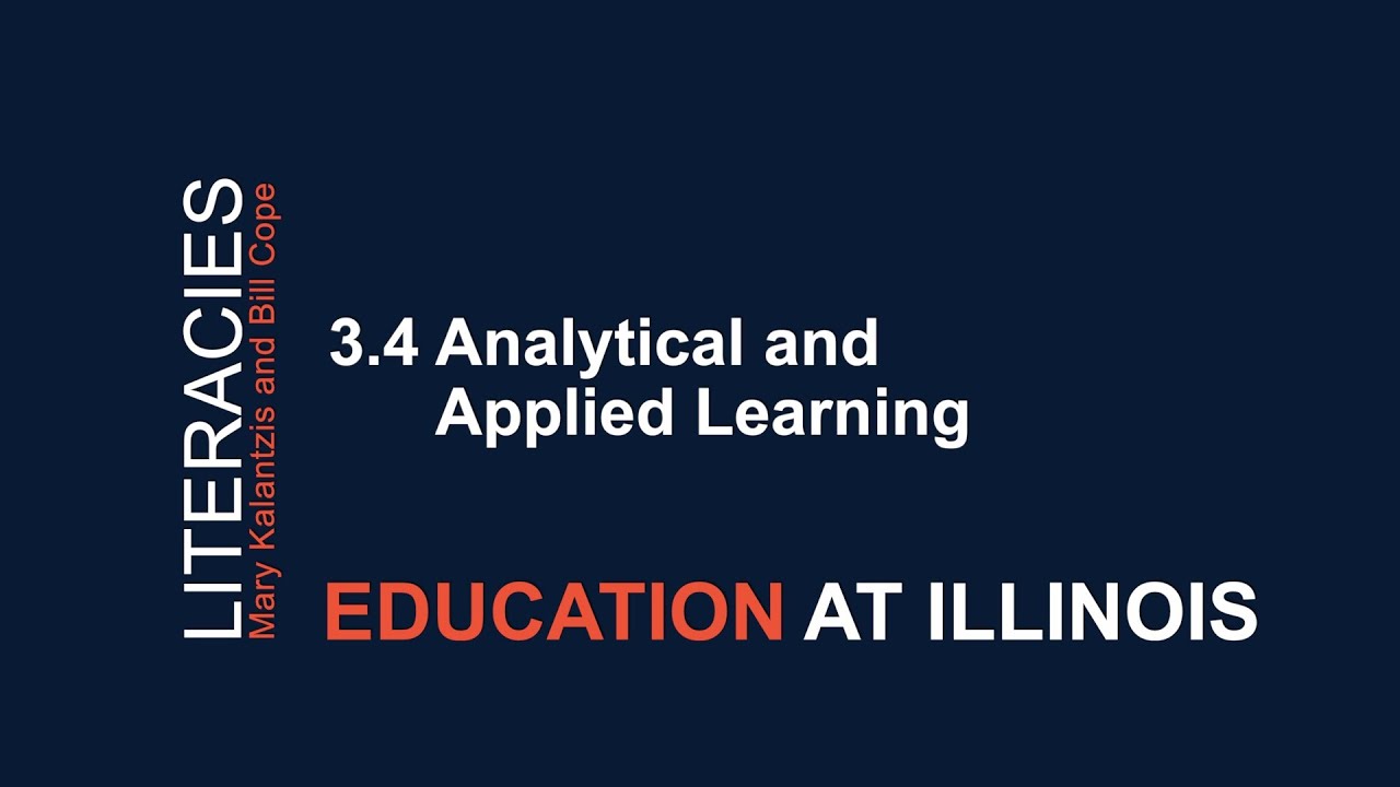 3.4 Analytical and Applied Learning