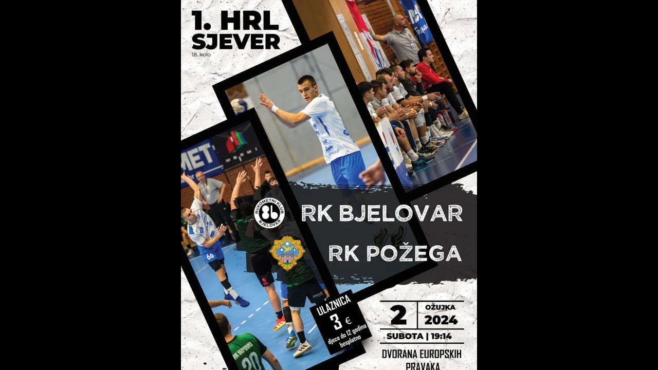 1.HRL sjever RK BJELOVAR - RK POŽEGA 28-27 _ Stream 2.3.2024.