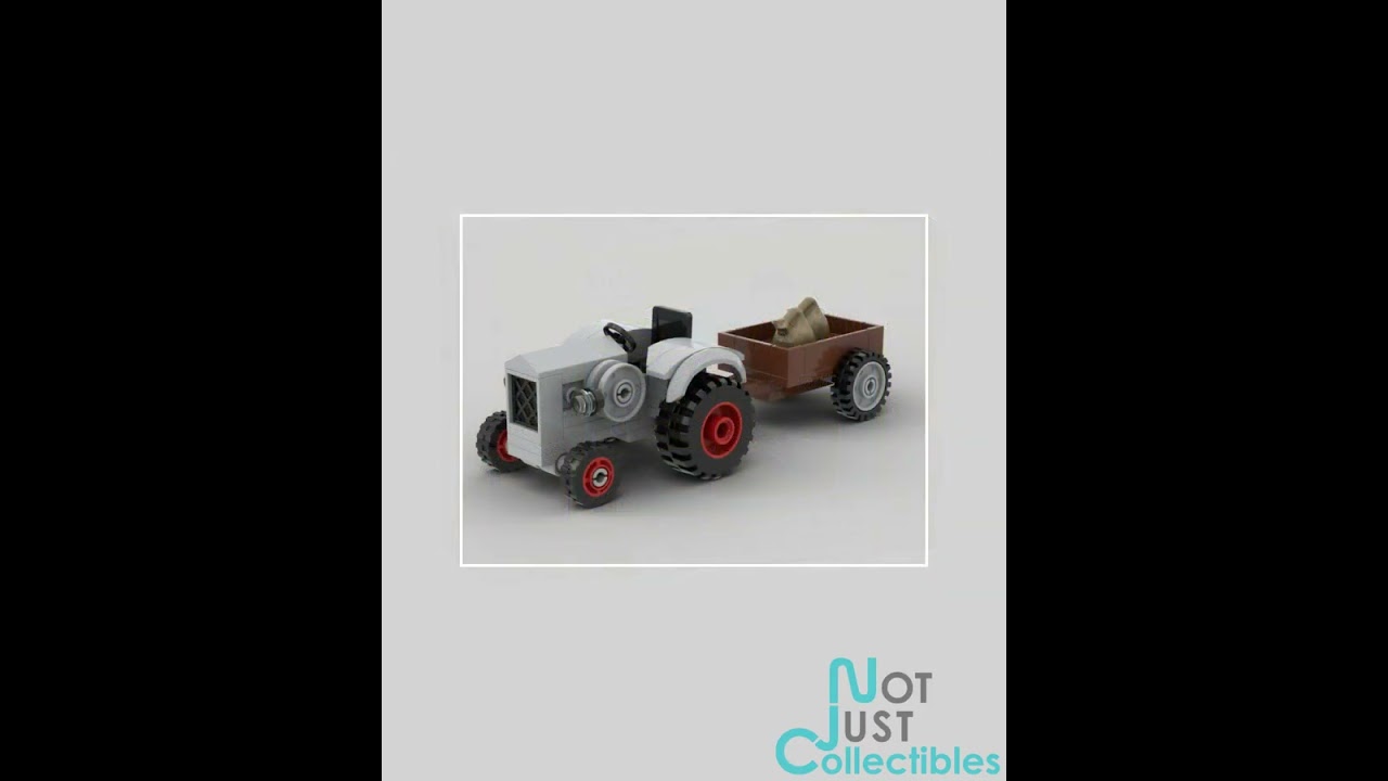 Kiddicraft Brick Farm &ndash; Small Tractor with Trailer Building Set KC1109