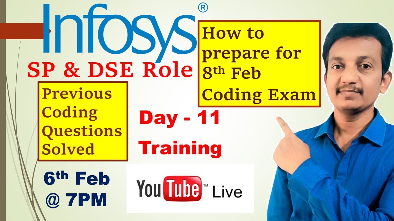 🔴Live: Infosys Coding Training || SP DSE Role || Day 11 || How to crack Coding round