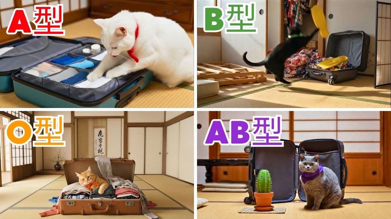 【血液型別】旅行の荷造り：パニックから禅へ🧳✈️【性格診断】