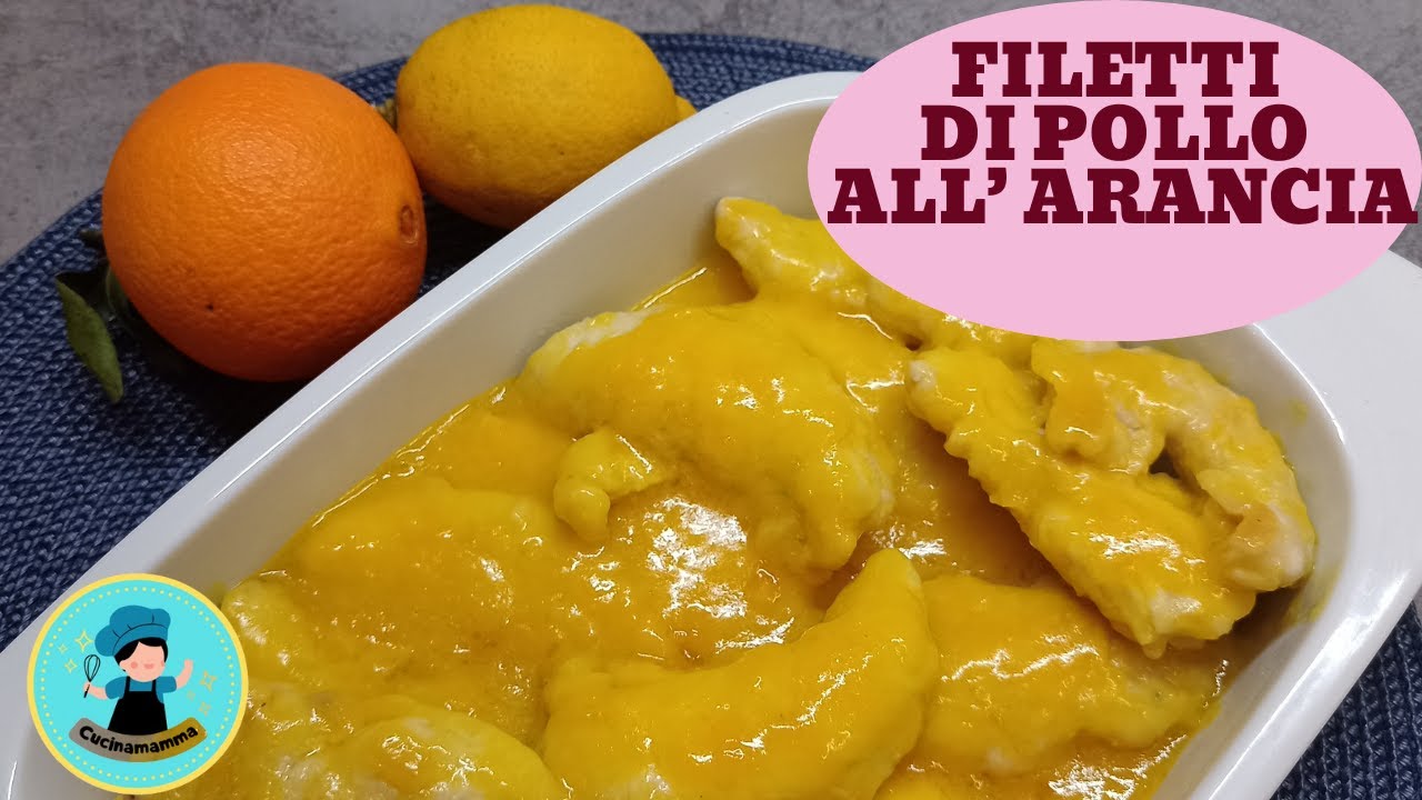 Filetti di pollo all'arancia cremosi / petto di pollo gustoso / secondo piatto