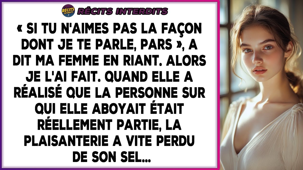 Elle M'a Dit De Partir Si Son Ton Me Déplaisait, Mais Mon Départ Calme A Silencieusement Tout Changé