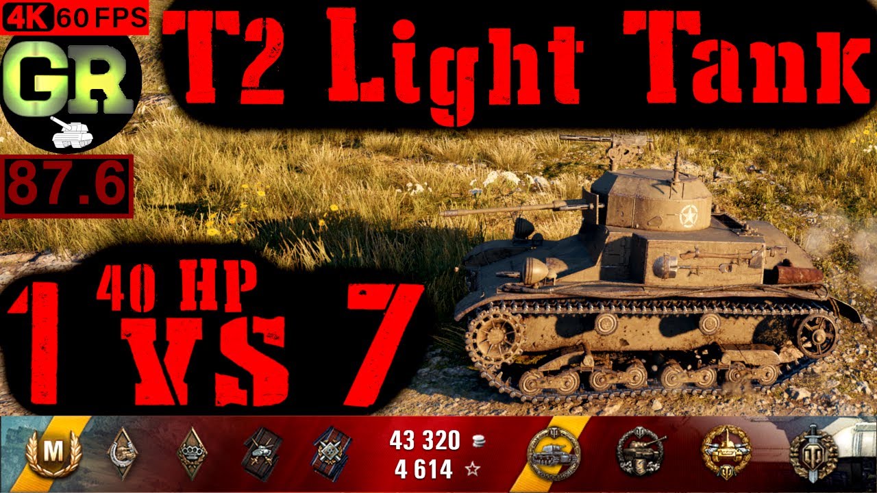 88_World of Tanks T2 Light Tank WoT Replay - 10 Kills 1.2K DMG(Patch 1.4.0)