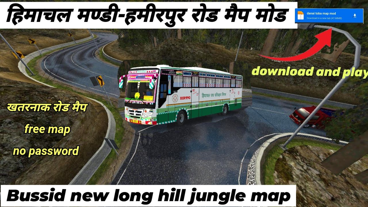 Bussid new himachal mandi - hamirpur map mod || Bussid new free map mod | Bussid new map mod #bussid
