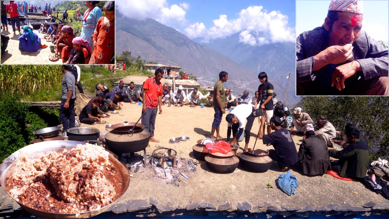 dharme brother went to another village for invited village PARTY with friends @ruralnepall