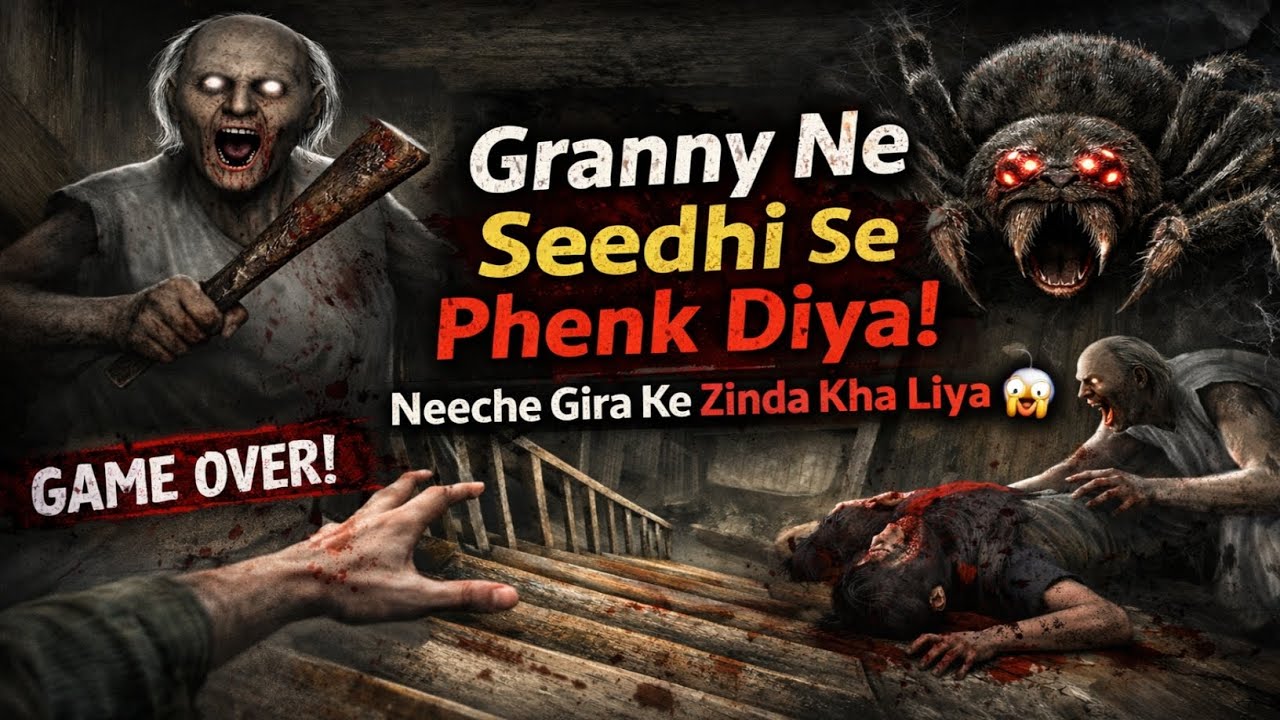 Granny Ne Seedhi Se Phenk Diya 😱 | Neeche Gira Ke Zinda Kha Liya | Granny Horror Game