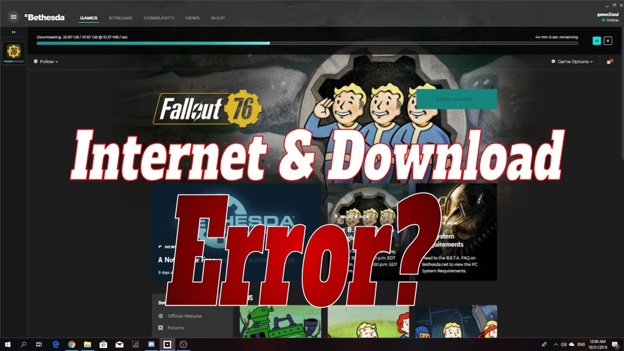 Fallout 76 PC Bethesda Launcher [Internet Error] I hope it will help you.