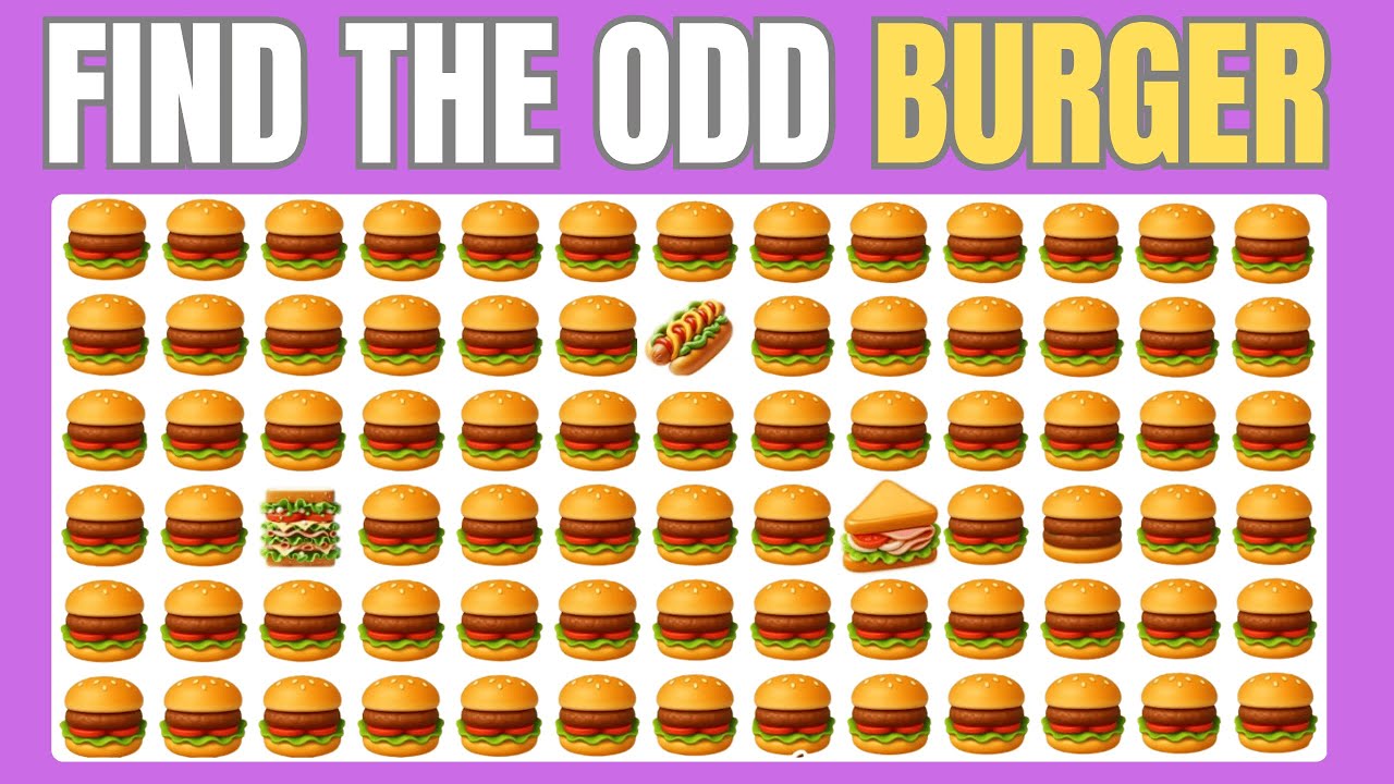 Find the ODD One Out - Fast Food Edition 🍔🍕🌮 30 Levels Emoji Quiz - Easy, Medium, Hard