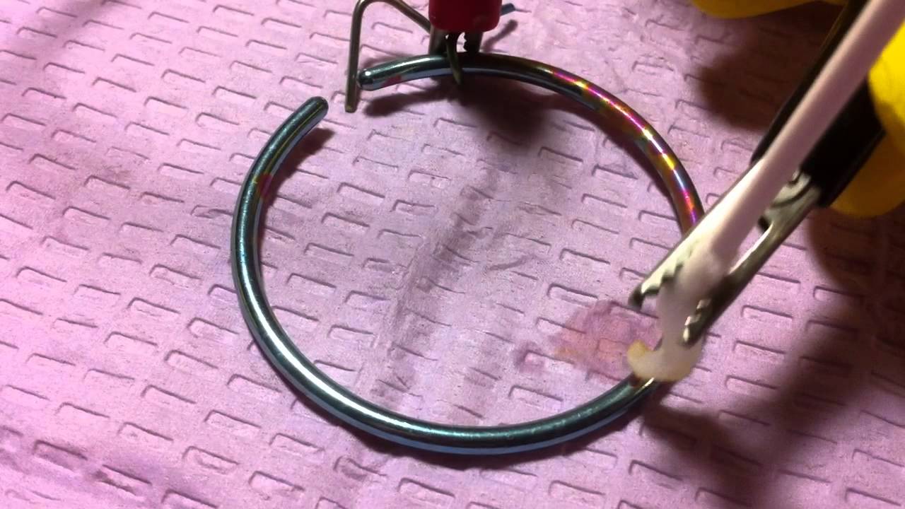 Anodization: Oil-slick finish on titanium body jewelry