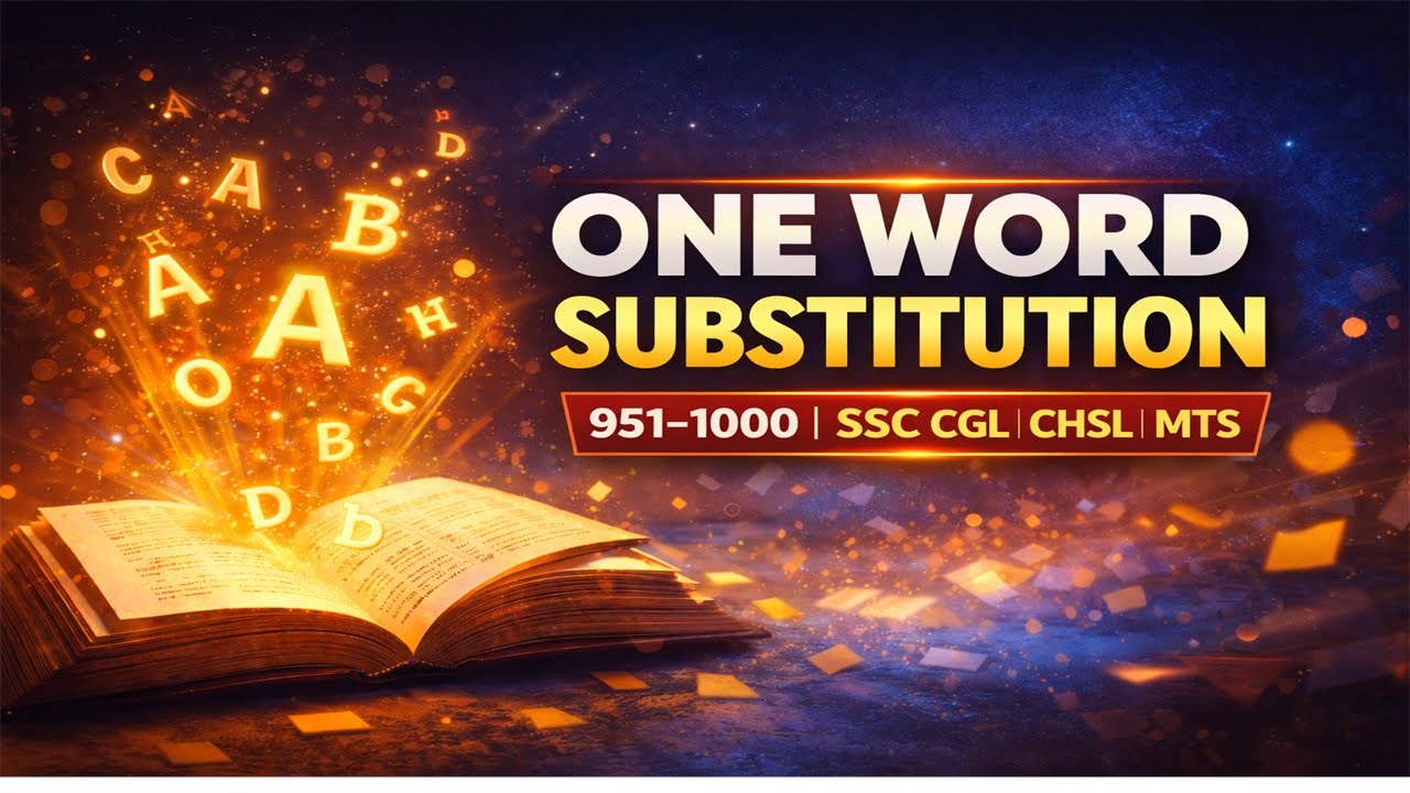 One Word Substitution (951–1000) | SSC CGL, CHSL & Banking English