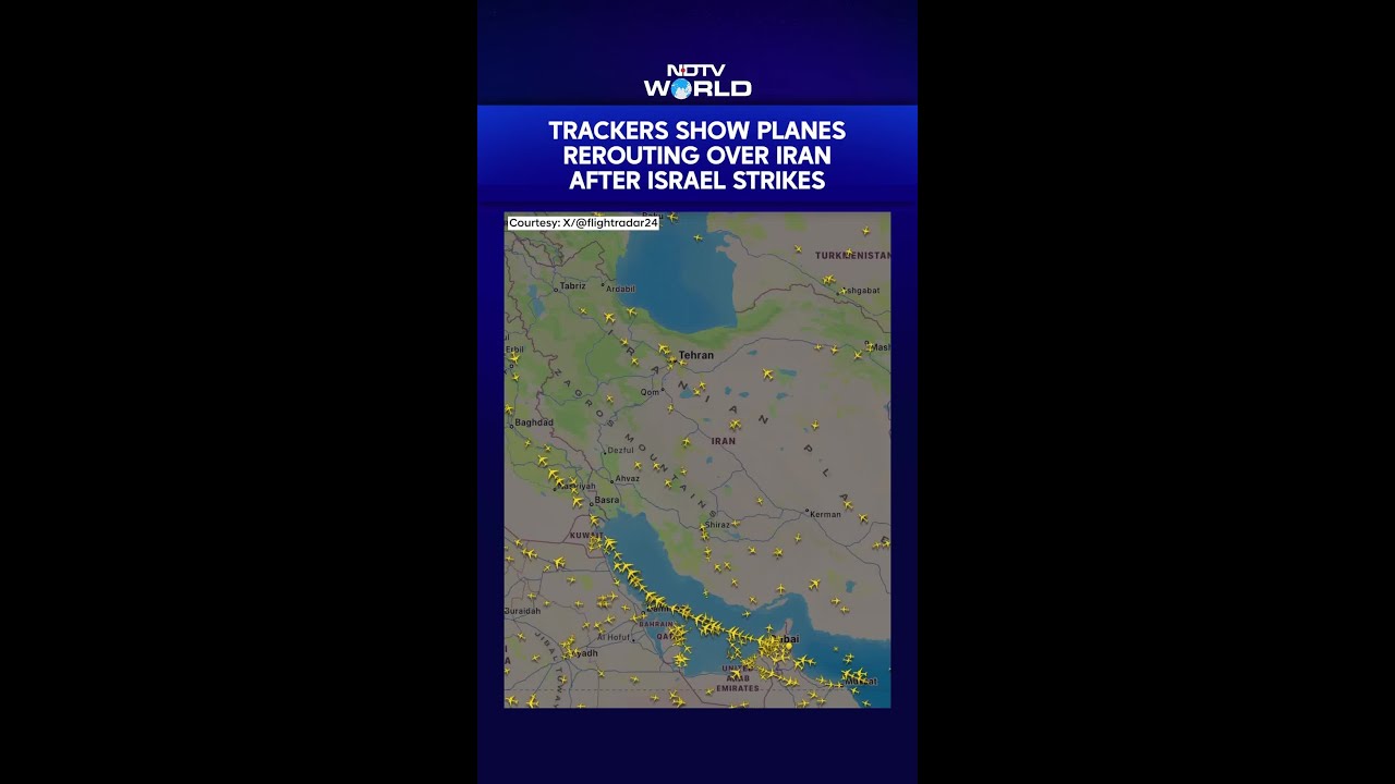 Iran Shutters Airspace After Israel Strikes, Trackers Show Planes Rerouting