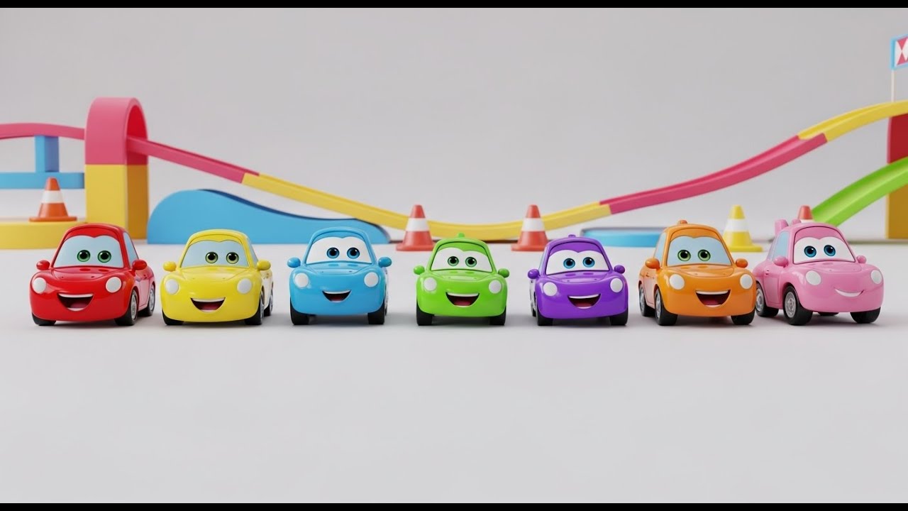 Corrida de Sete Carrinhos de Brinquedo | Vídeo de Carros e Competição para Crianças