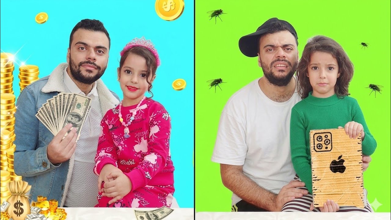 الاب الغني ضد الاب الفقير ( مواقف مضحكه )