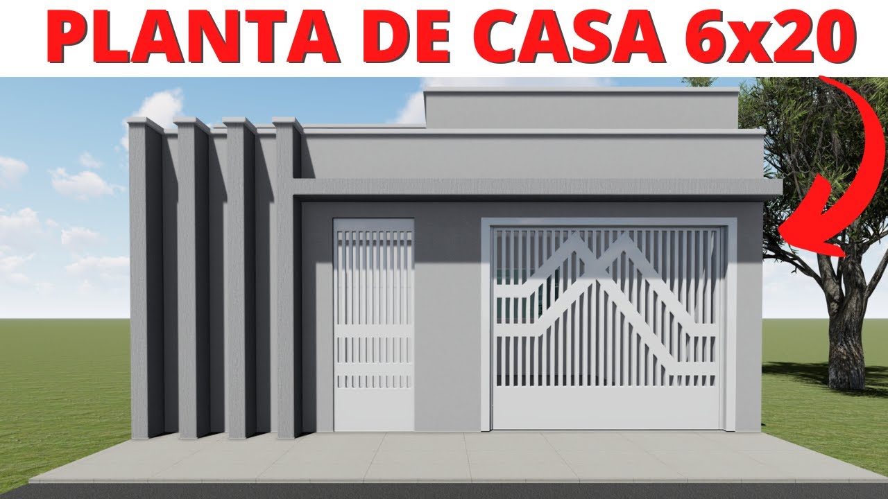 PLANTA DE CASA COM 03 QUARTOS | 6x20 METROS!