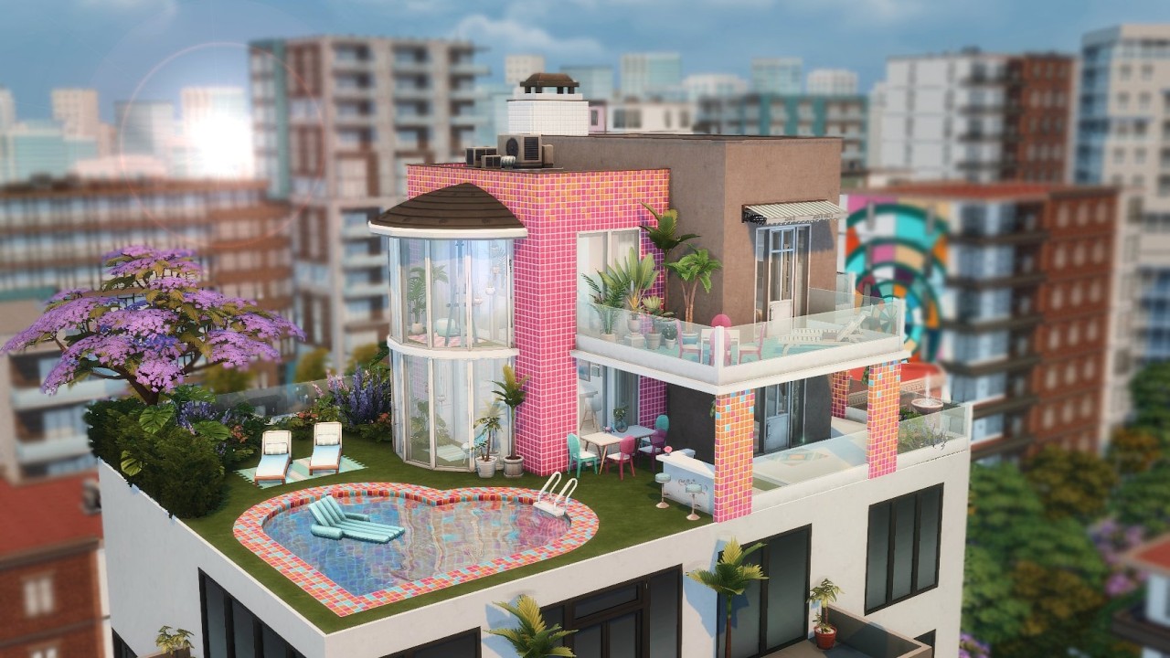 Fun Singles' Penthouse Apartment | Lovestruck | (no cc) The Sims 4 Speed Build
