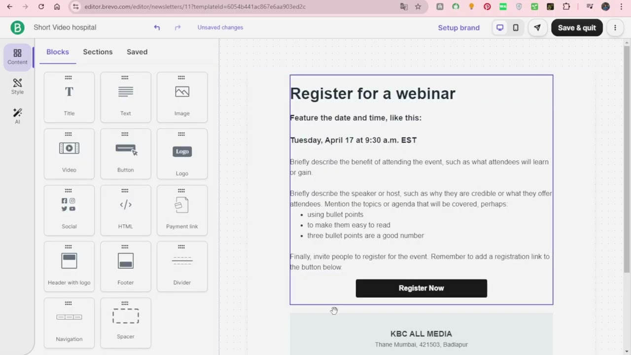 Create Email Templates in Brevo Software