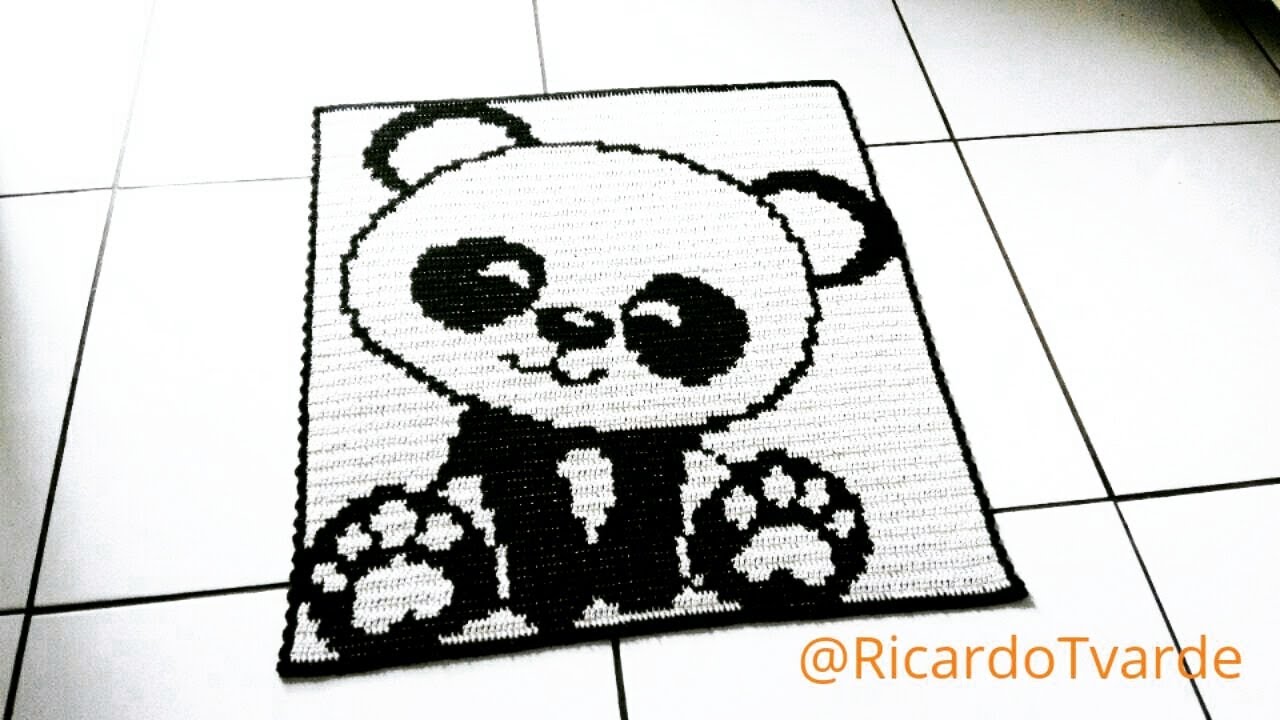 Tapete - Croche - Ursinho panda - Receita passo a passo (com fotos)