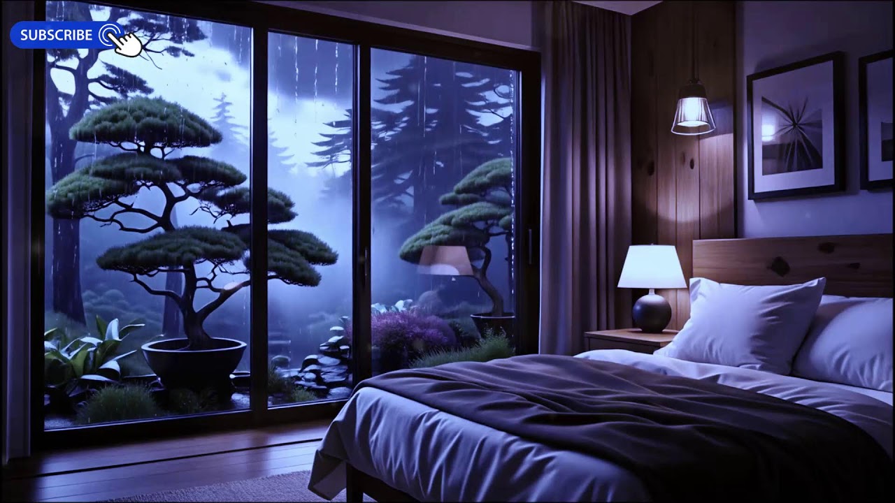 Rain on Window for Sleeping 10 Hours | Gentle Piano Deep Sleep Music