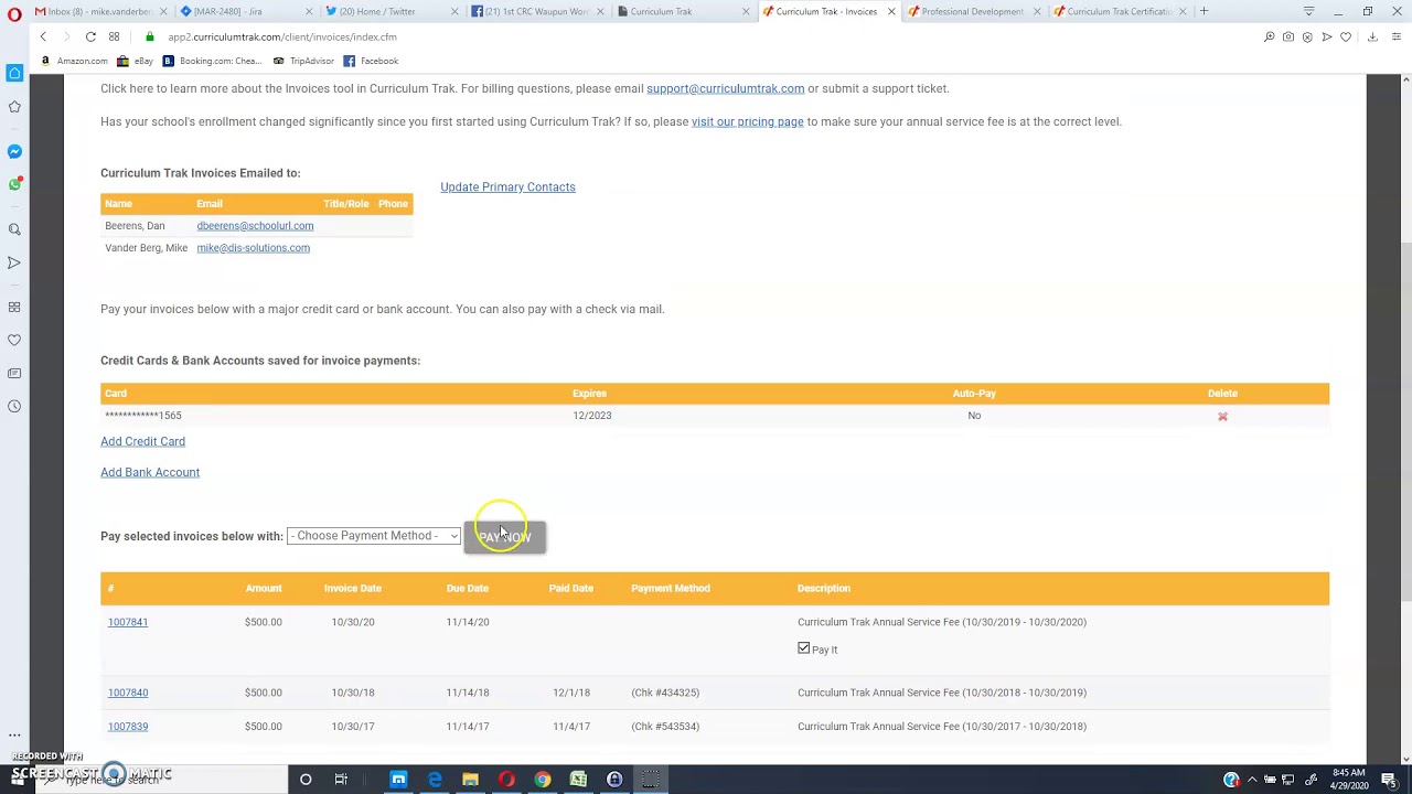 Paying Invoices with a Credit Card