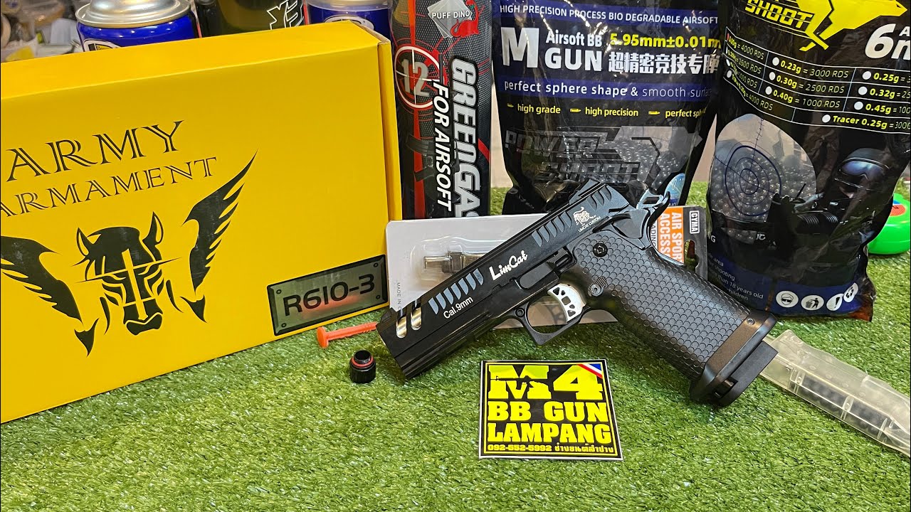 R610-3 ARMY Upgrade สีดำ โมเดล Limcat Custom ค่ายARMYปืนสั้นอัดแก็สสวยๆที่น่าเก็บน่าสะสมอีก1รุ่นครับ