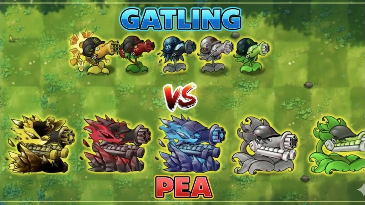 PVZ Challenge Team Gatling Vs Pea Plant Fusion Siapa Yang Akan Menang??