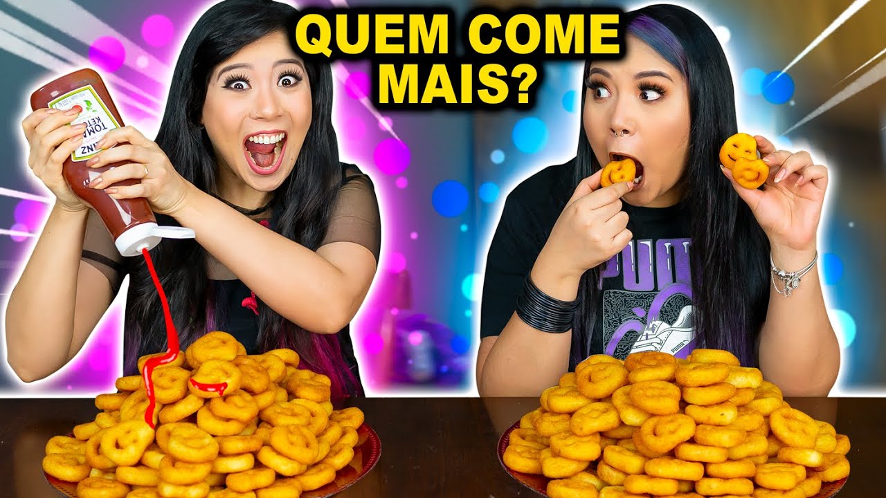 QUEM COME MAIS BATATA FRITA GANHA #2 | Blog das irmãs