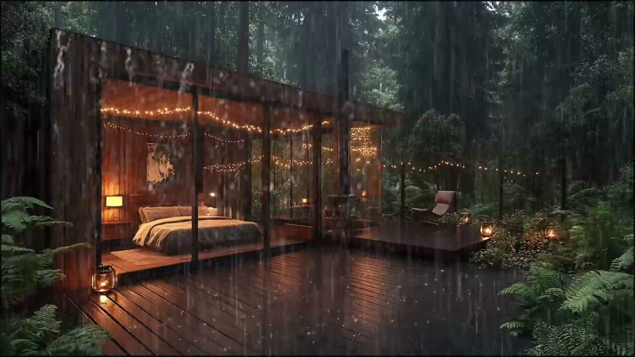 Relaxing Rainfall Sounds in Forest for Deep Sleep and Stress Relief