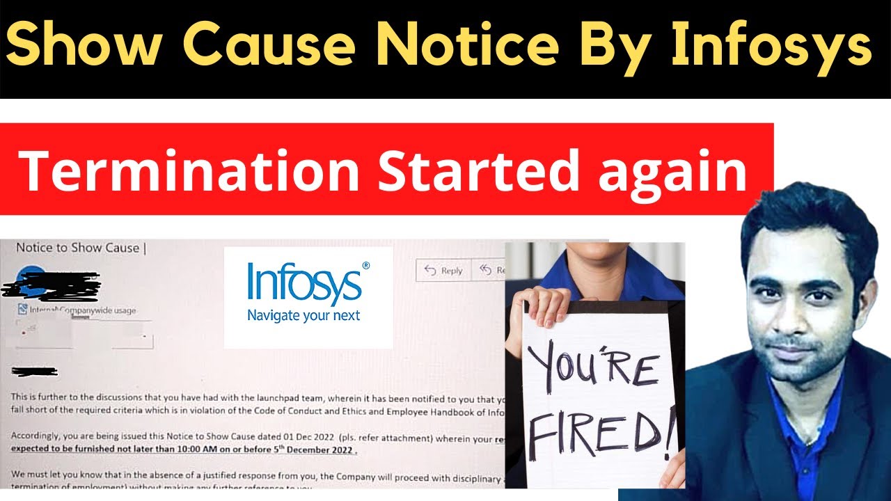 Infosys Show Cause Notice to Employee | Infosys Termination | You are Fired !